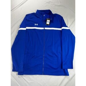 Under‎ Armour Full Zip Track Jacket Mens XLT Team Knit Loose Fit Blue New NWT